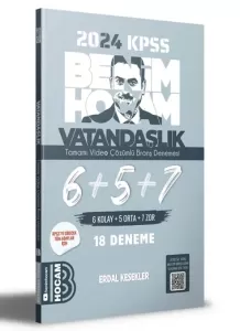 Benim Hocam KPSS Vatandaşlık Tamamı Çözümlü 6+5+7 Deneme 2024