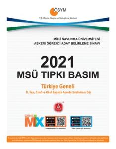 A Yayınları MSÜ 2021 Tıpkı Basım Deneme