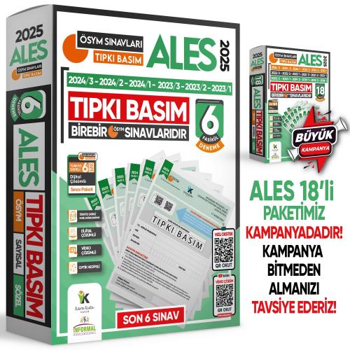 İnformal ALES ÖSYM Tıpkı Basım Çıkmış Soru Kitapçıkları Türkiye Geneli