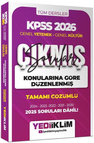 Yediiklim KPSS GY GK Konularına Göre Düzenlenmiş Tamamı Çözümlü Çıkmış