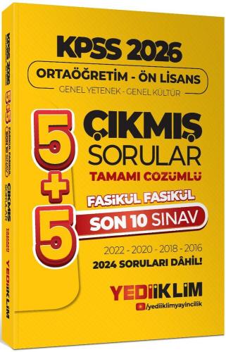 Yediiklim Ortaöğretim Ön Lisans GY GK 5+5 Tamamı Çözümlü Son 10 Sınav 