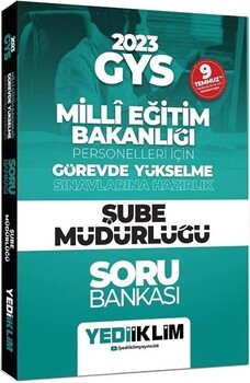 Yediiklim GYS MEB Milli Eğitim Bakanlığı Şube Müdürlüğü Soru Bankası 2