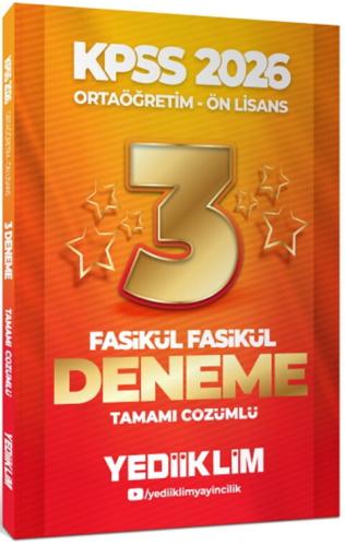 Yediiklim KPSS GY GK Ortaöğretim Önlisans Tamamı Çözümlü 3 Yıldız Fasi